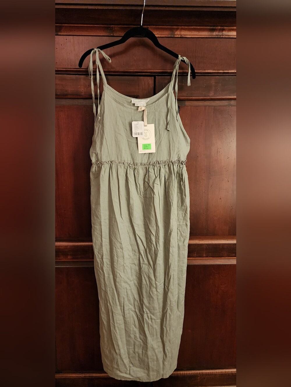 Urban Renewal Olive/Gray Linen-Viscose Dress